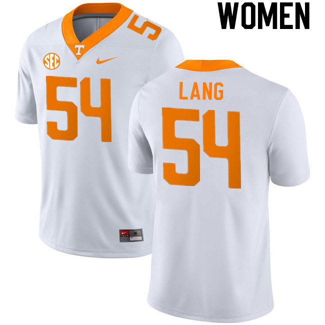 Women #54 Vysen Lang Tennessee Volunteers College Football Jerseys Stitched-White